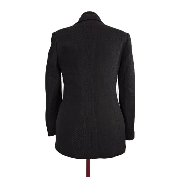 Womans Wool Blend Black Business Career Suit Tailored Blazer Jacket Sz 8 Office - Picture 3 of 16